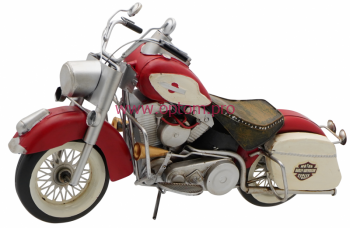 Модель мотоцикла Harley-Davidson-FLH-Duo Glide красно-белый, 1960 г. длина 40 см.
